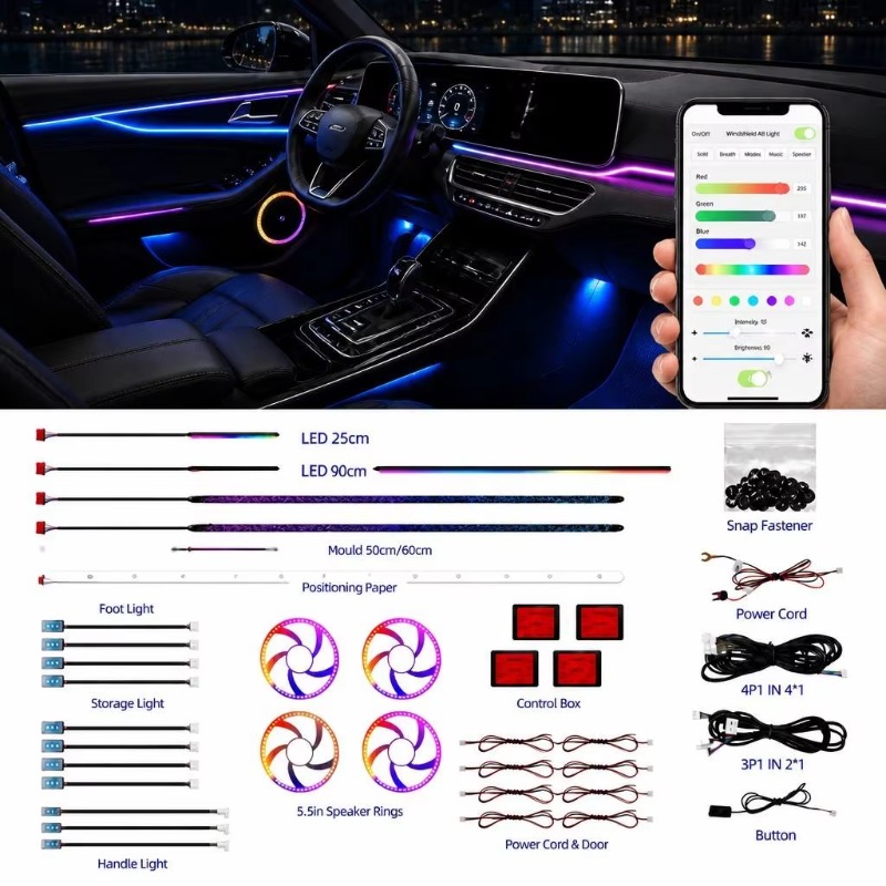 Car Ambient Lighting Kit 18 in - đánh giá và giá Door Handle