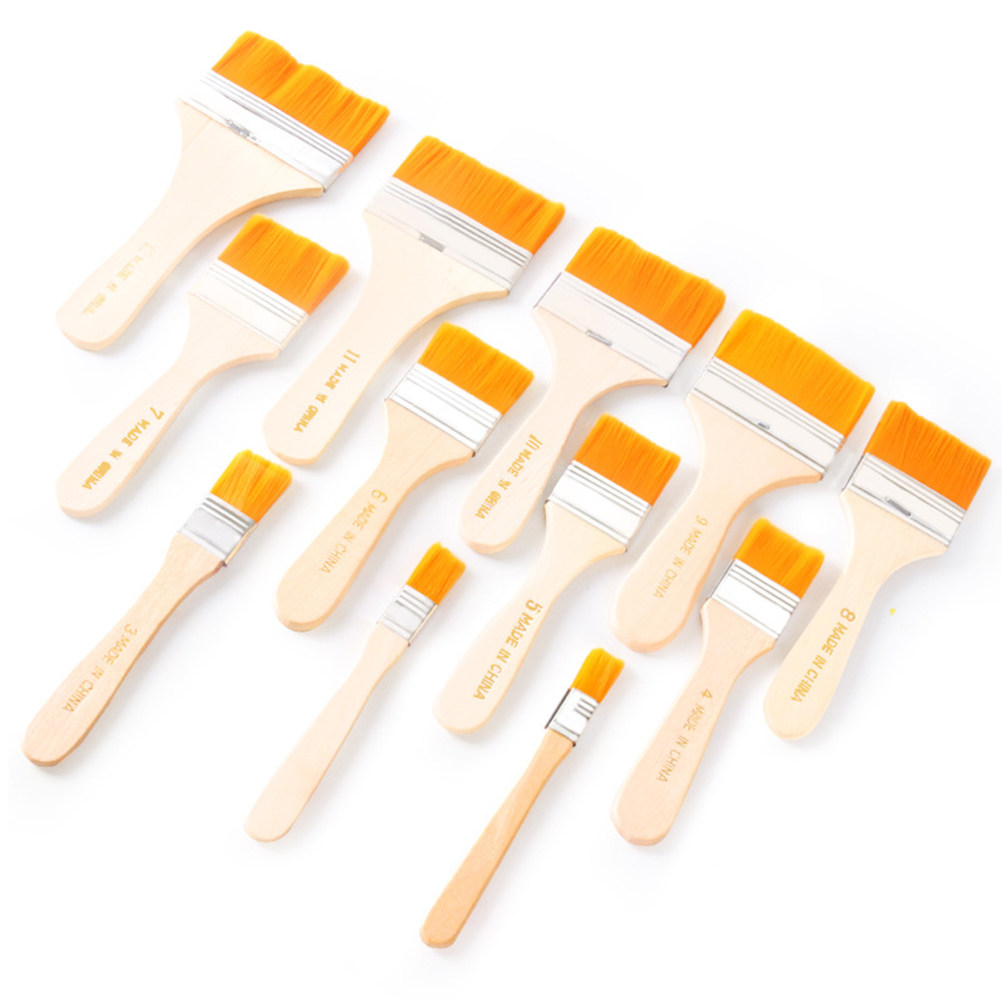 12Pcs Nylon Flat Paint Brushes - đánh giá và giá Home Improvement Fence