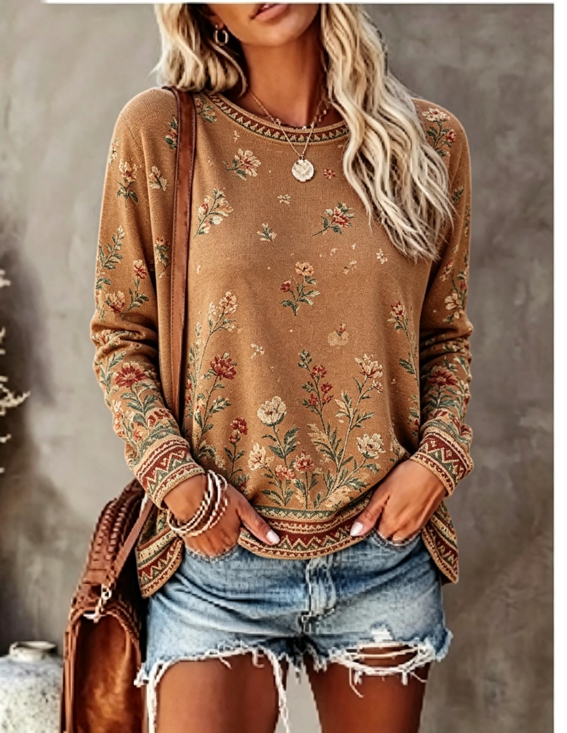 Women Crew Neck Long Sleeve T‑ - đánh giá và giá Wallpaper