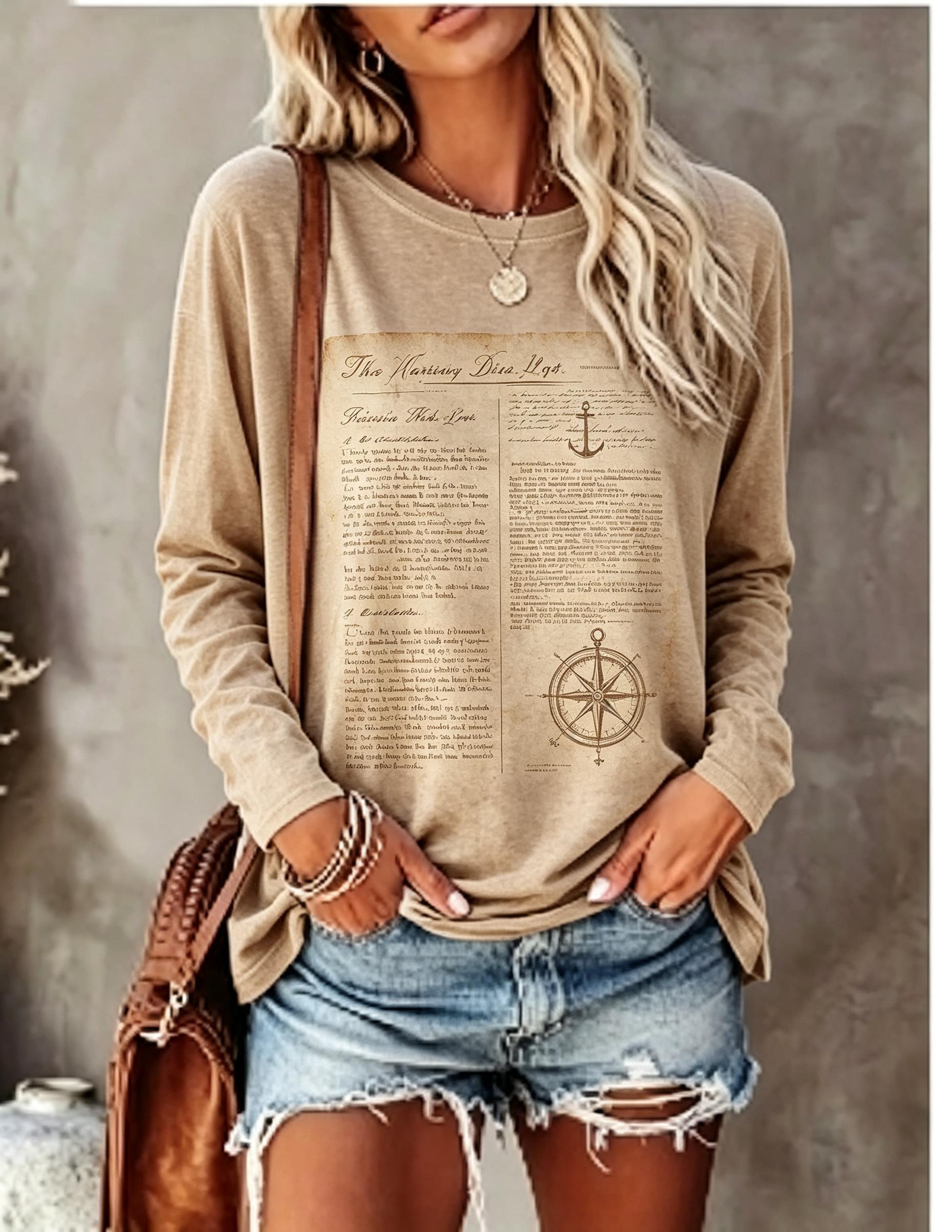 Women Long Sleeve T Shirt Vint - đánh giá và giá Wallpaper
